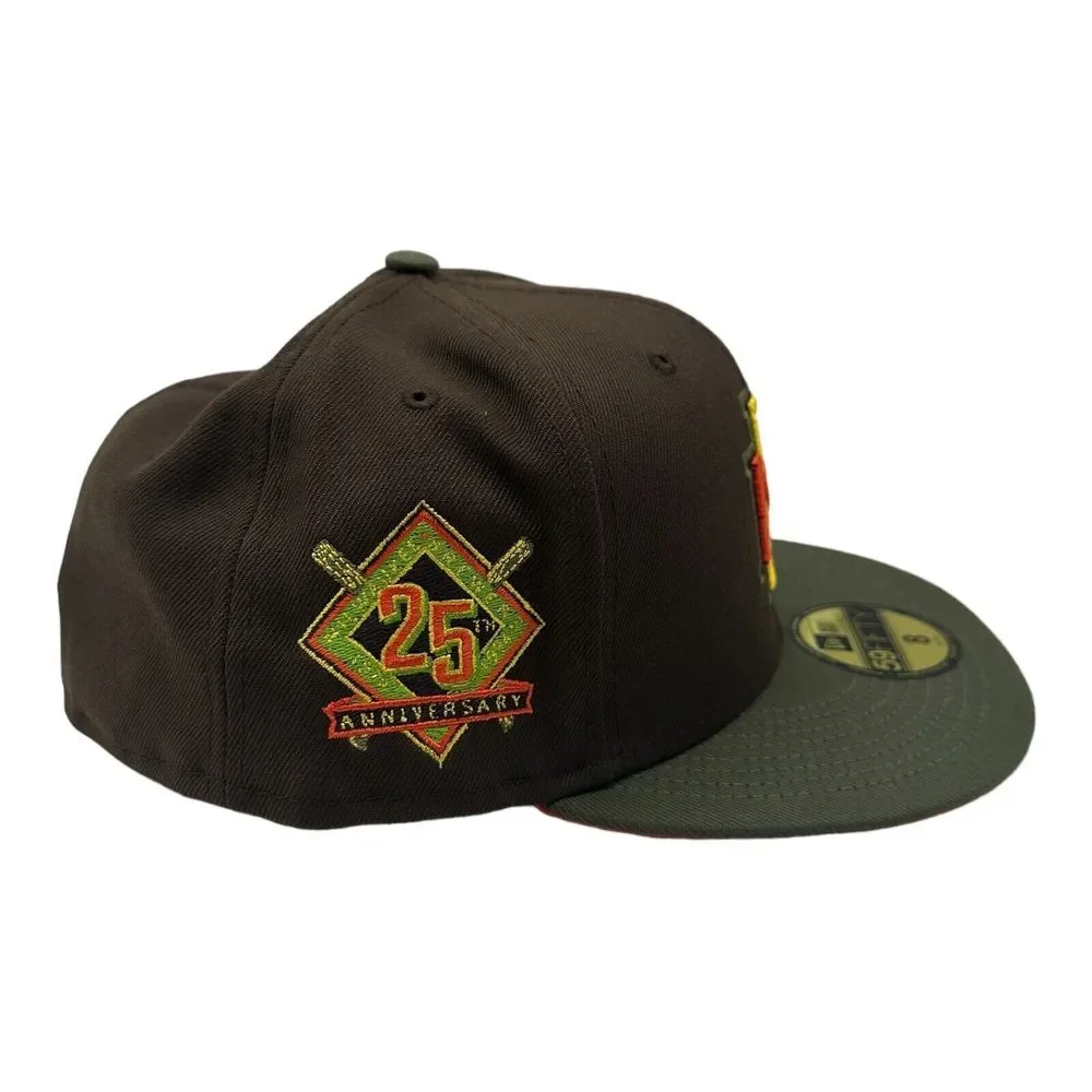 NWT New Era 59Fifty Milwaukee Brewers 25th Anniversary Hat Cap Green Brown Sz 8